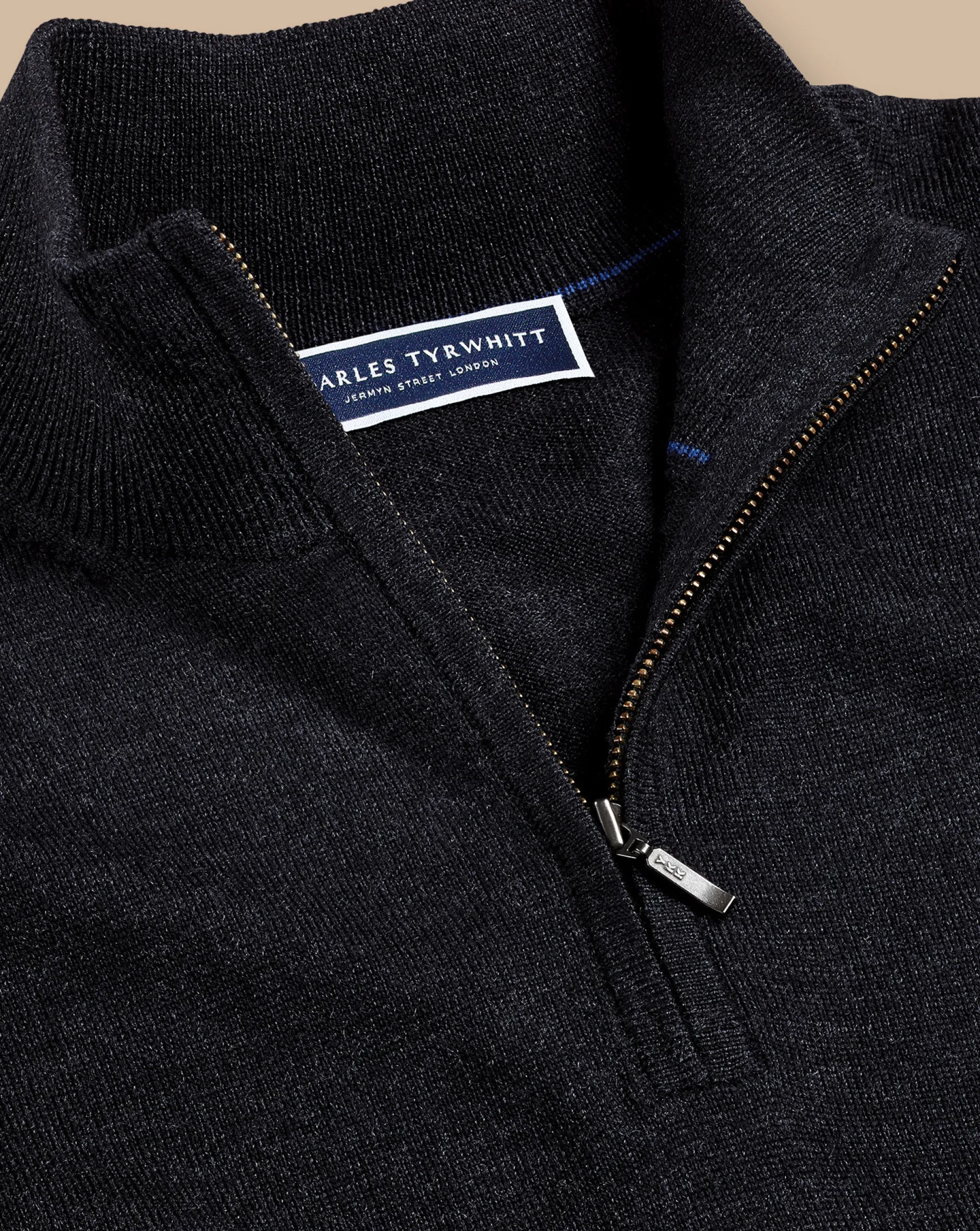 Best Charles Tyrwhitt Merino Quarter Zip Sweater - Grey Charcoal