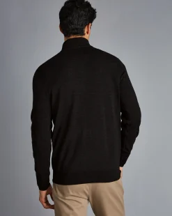 Best Charles Tyrwhitt Merino Quarter Zip Sweater - Grey Charcoal
