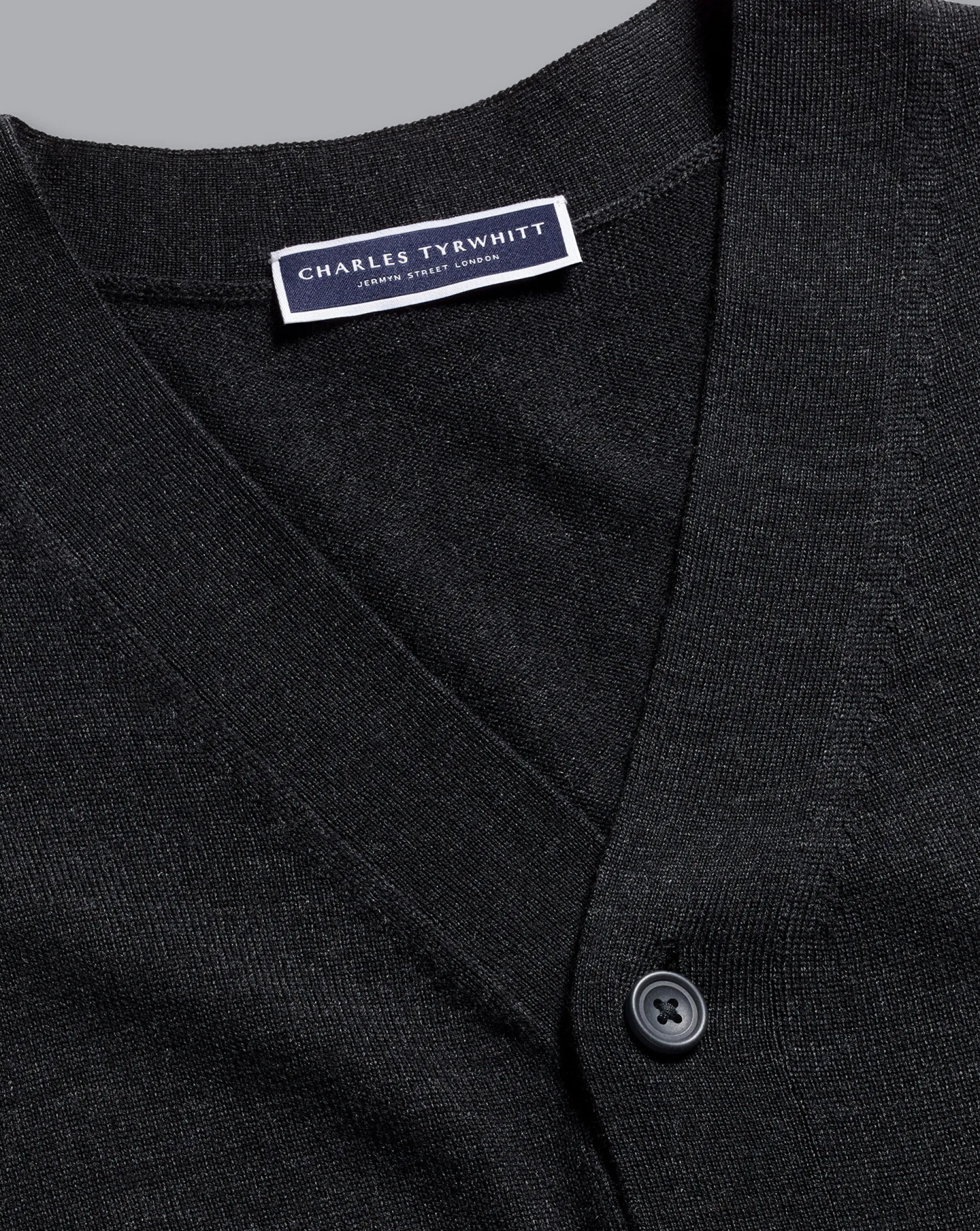Best Sale Charles Tyrwhitt Merino Sleeveless Cardigan - Grey Charcoal