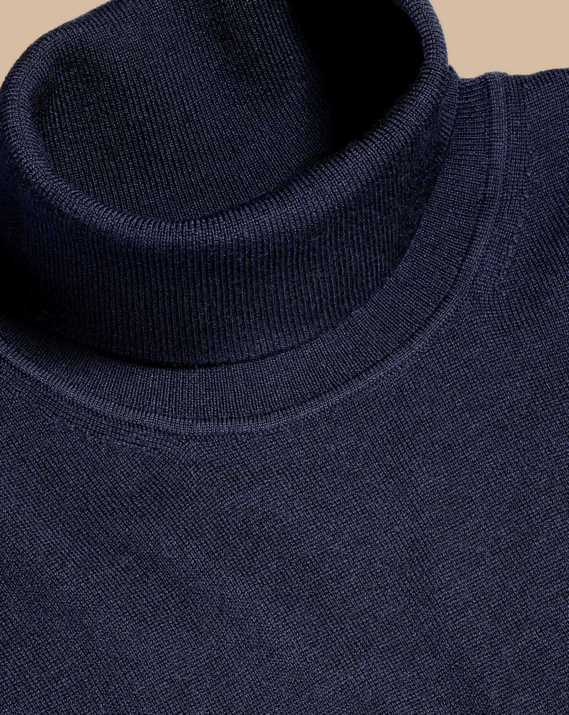 Hot Charles Tyrwhitt Merino Turtleneck Sweater - Navy