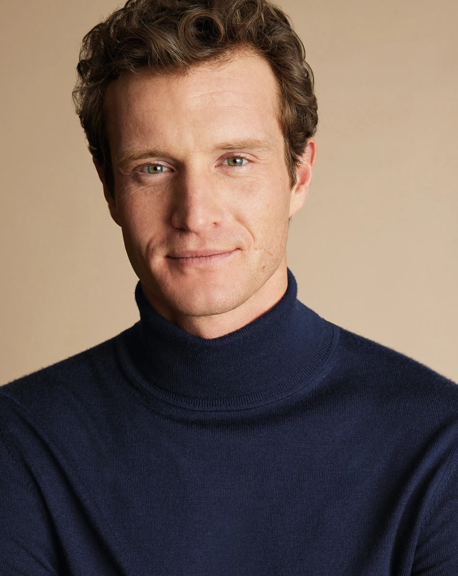 Hot Charles Tyrwhitt Merino Turtleneck Sweater - Navy