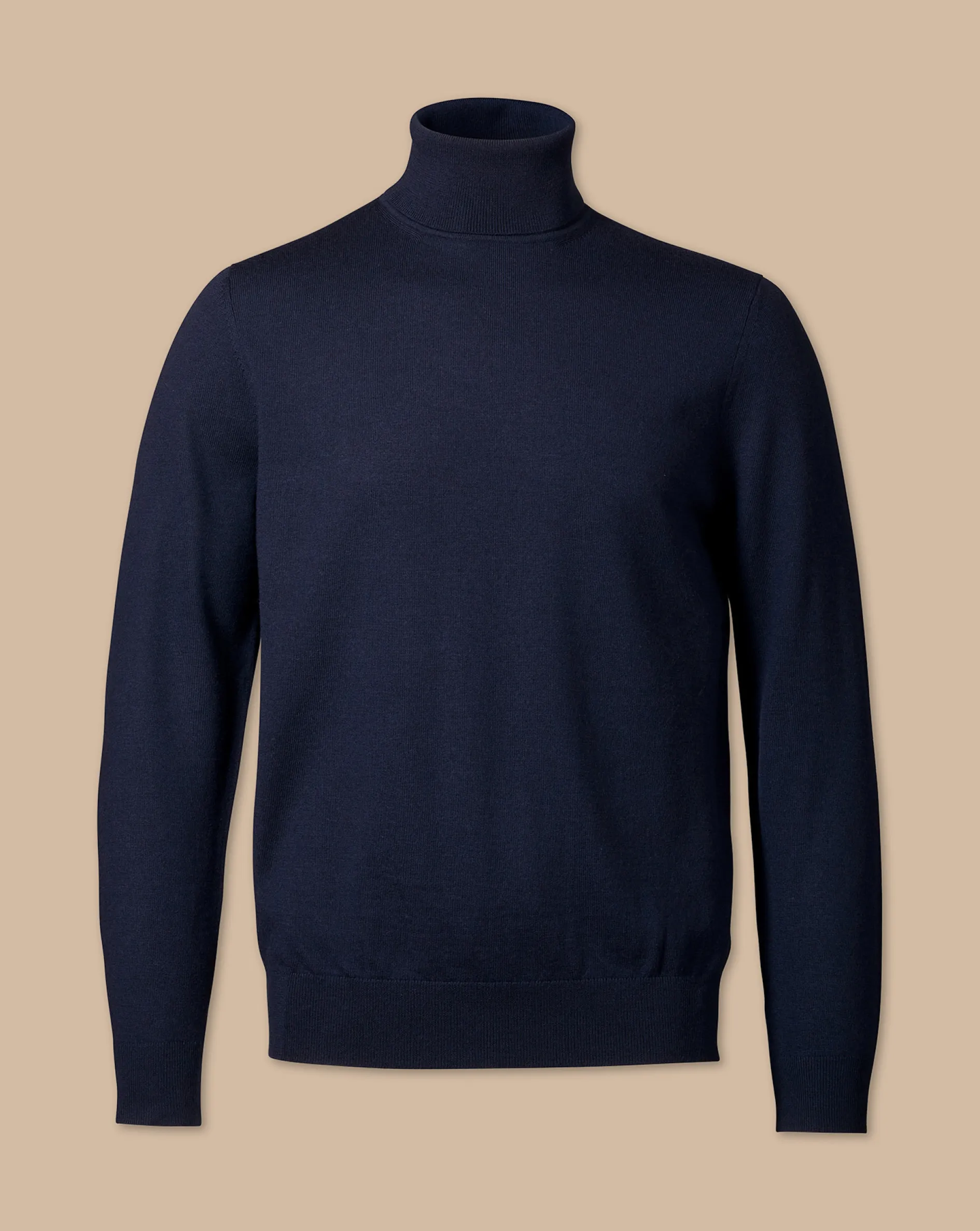 Hot Charles Tyrwhitt Merino Turtleneck Sweater - Navy