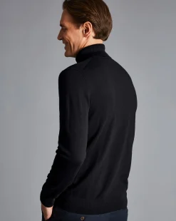 Clearance Charles Tyrwhitt Merino Turtleneck Sweater - Black