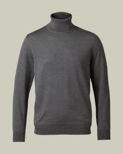 Store Charles Tyrwhitt Merino Turtleneck Sweater - Grey