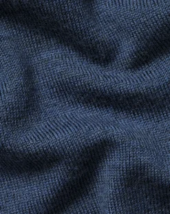 Outlet Charles Tyrwhitt Merino V-Neck Sweater - Melange Indigo