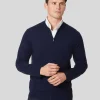Cheap Charles Tyrwhitt Merino Zip Through Bomber Jacket - Navy