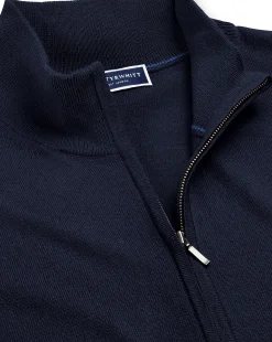 Cheap Charles Tyrwhitt Merino Zip Through Vest - Navy