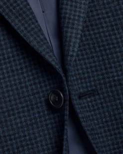 Discount Charles Tyrwhitt Micro Check Italian Jersey Jacket - Navy