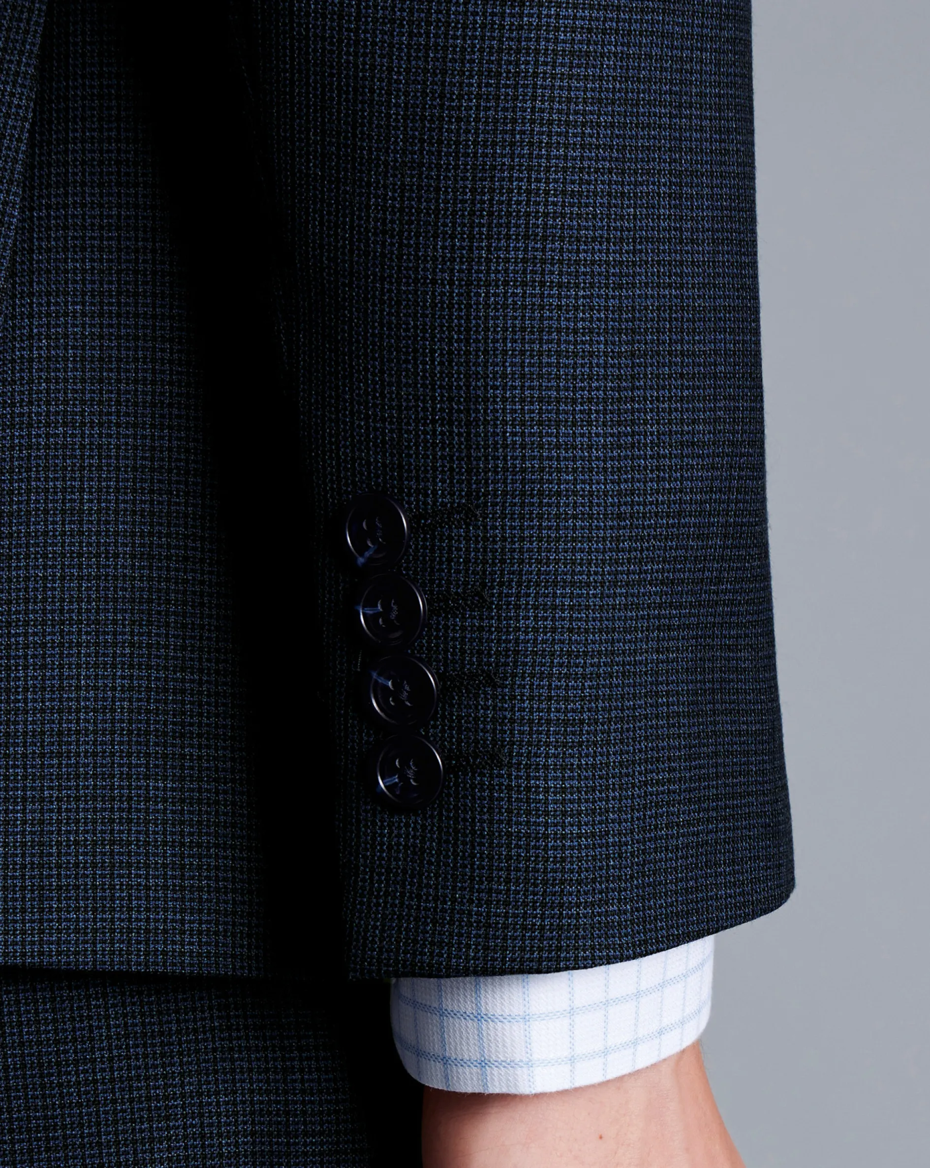Best Charles Tyrwhitt Micro Check Suit Jacket - Ink Blue