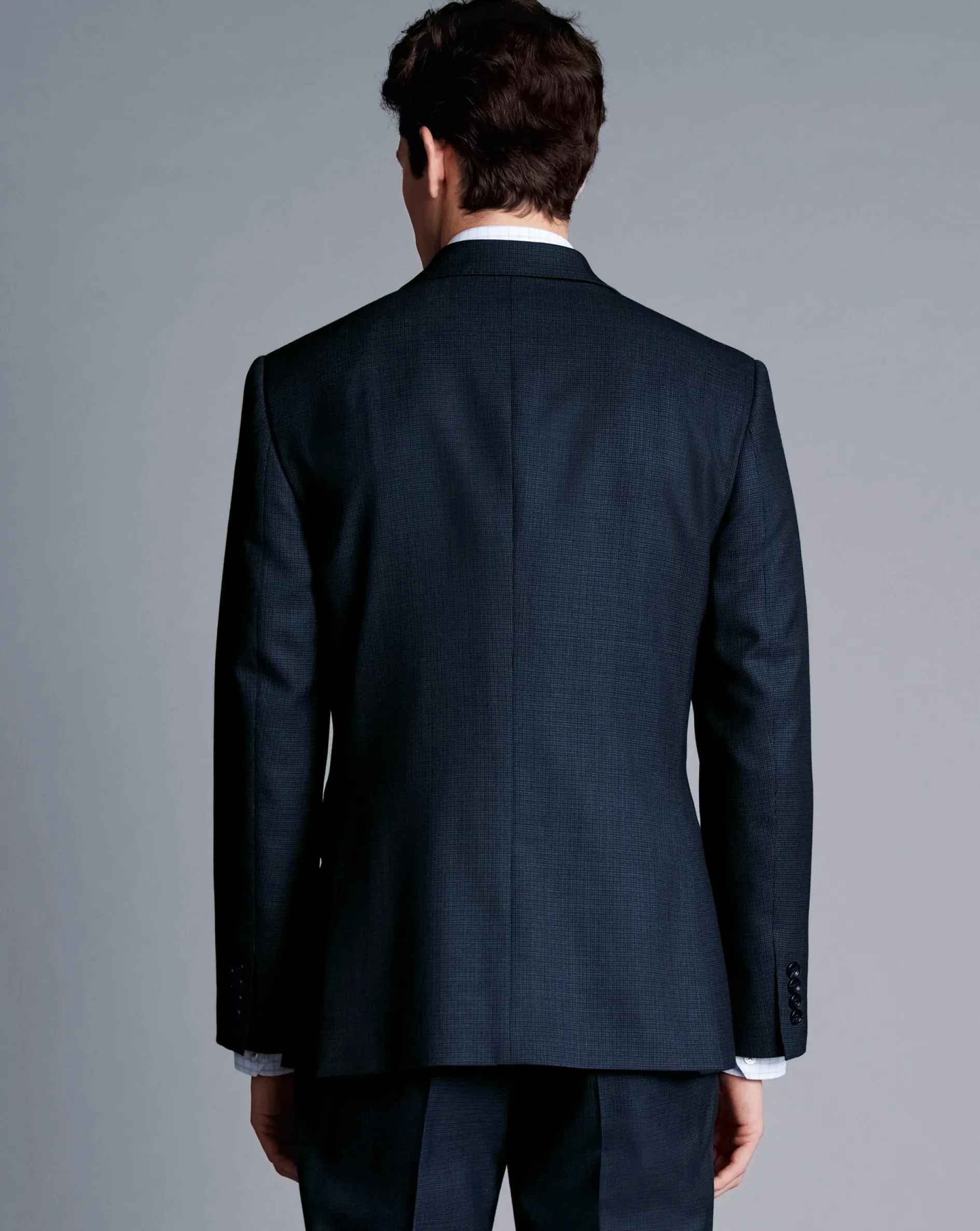 Best Charles Tyrwhitt Micro Check Suit Jacket - Ink Blue