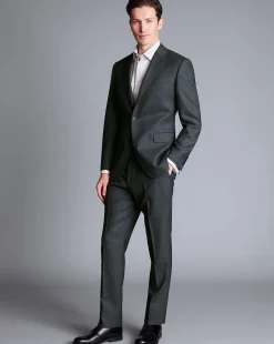 Best Sale Charles Tyrwhitt Micro Check Suit Pants - Dark Grey