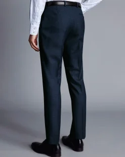Fashion Charles Tyrwhitt Micro Check Suit Pants - Ink Blue