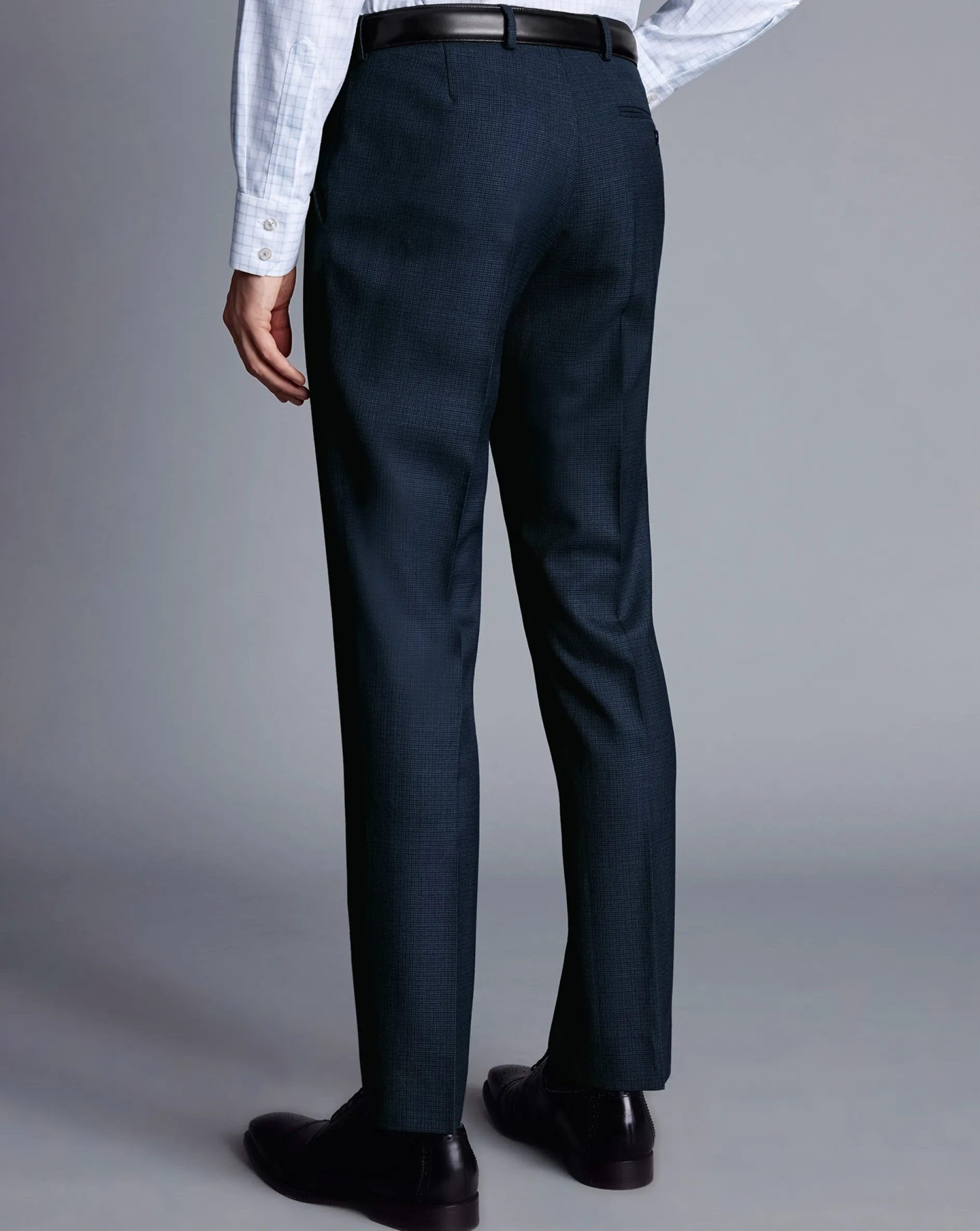 Fashion Charles Tyrwhitt Micro Check Suit Pants - Ink Blue