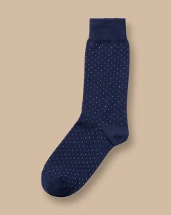 Best Sale Charles Tyrwhitt Micro Dash Socks - French Blue & White