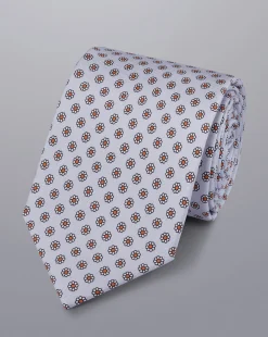 Flash Sale Charles Tyrwhitt Mini Floral Print Silk Tie - Light Blue