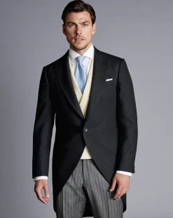 Sale Charles Tyrwhitt Morning Suit Tail Coat - Black Herringbone