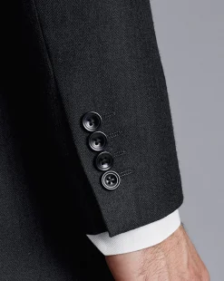 Sale Charles Tyrwhitt Morning Suit Tail Coat - Black Herringbone