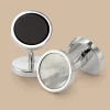 Fashion Charles Tyrwhitt Mother of Pearl and Onyx Evening Cufflinks - Silver