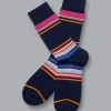 Sale Charles Tyrwhitt Multi Block Stripe Socks - Navy