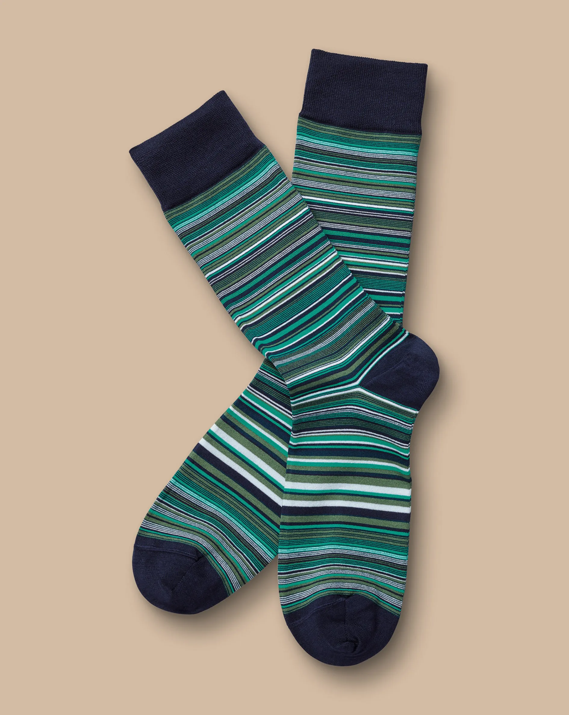 Outlet Charles Tyrwhitt Multi Stripe Socks - Green Teal