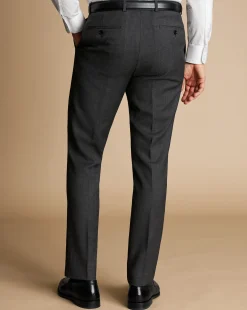Outlet Charles Tyrwhitt Natural Stretch Birdseye Suit Pants - Grey