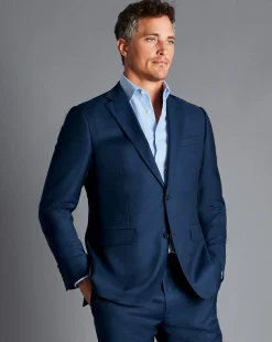 Best Charles Tyrwhitt Natural Stretch Twill Suit Jacket - Royal Blue