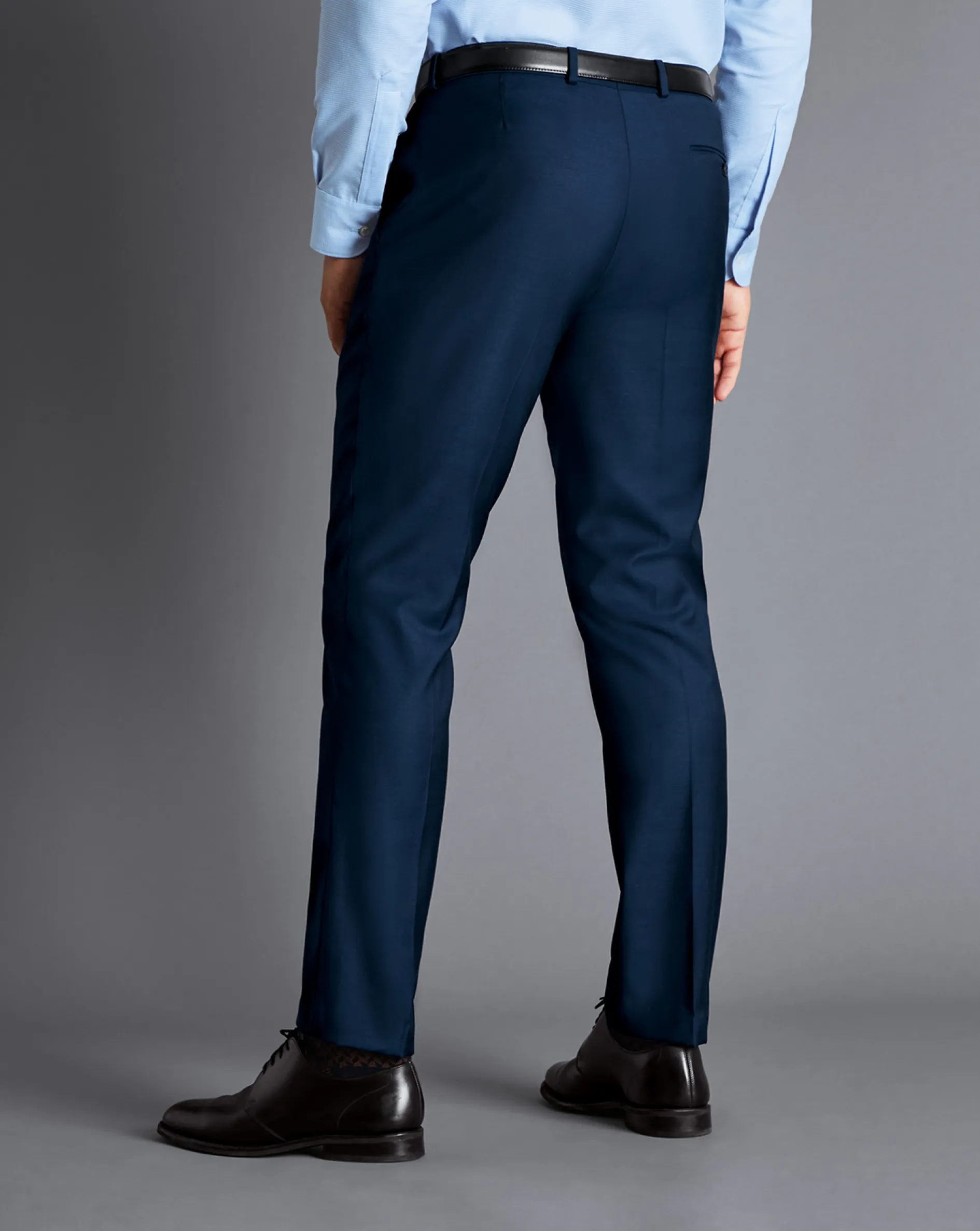 Best Charles Tyrwhitt Natural Stretch Twill Suit Pants - Royal Blue