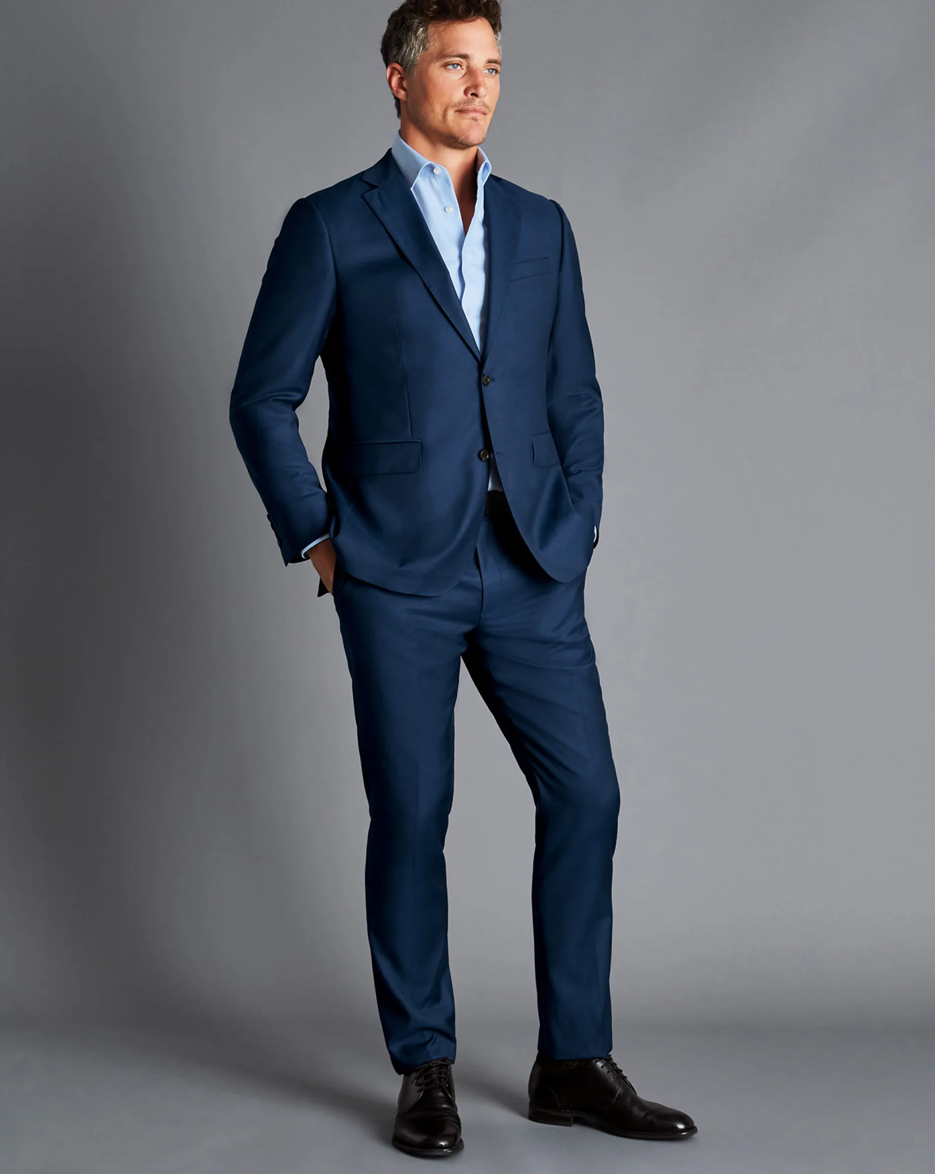 Best Charles Tyrwhitt Natural Stretch Twill Suit Pants - Royal Blue