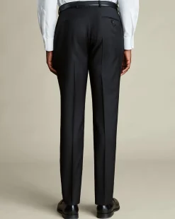 Best Charles Tyrwhitt Natural Stretch Twill Suit Pants - Black