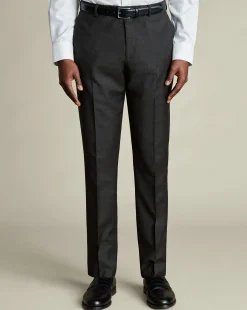 Cheap Charles Tyrwhitt Natural Stretch Twill Suit Pants - Charcoal