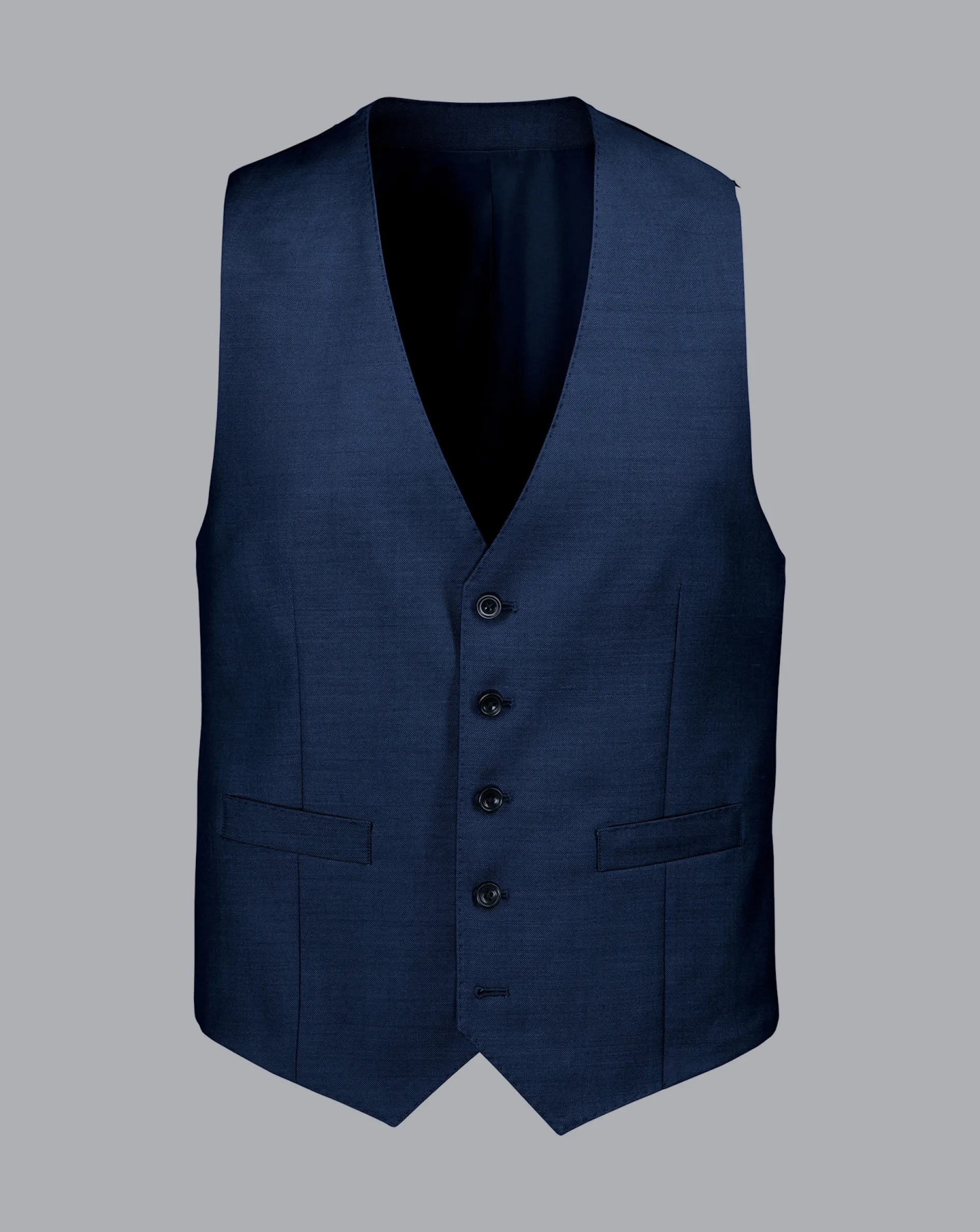 Best Charles Tyrwhitt Natural Stretch Twill Suit Vest - Royal Blue