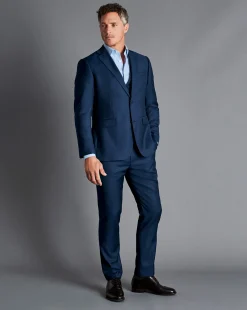 Best Charles Tyrwhitt Natural Stretch Twill Suit Vest - Royal Blue