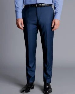 Hot Charles Tyrwhitt Natural Stretch Twill Suit Pants - Mid Blue