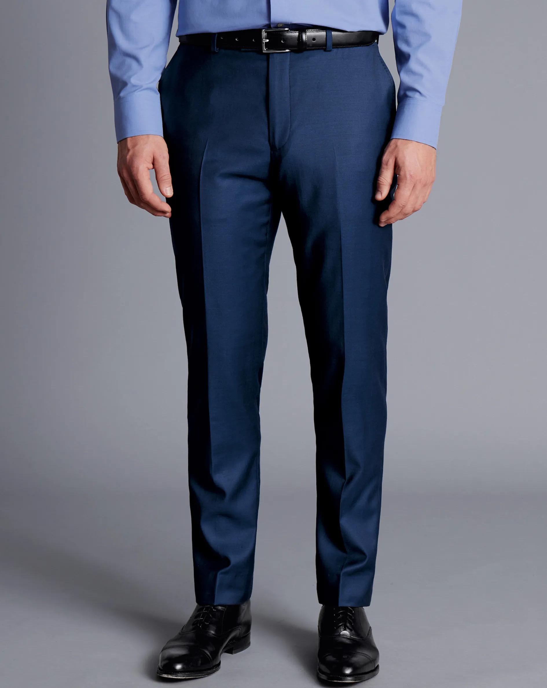 Hot Charles Tyrwhitt Natural Stretch Twill Suit Pants - Mid Blue