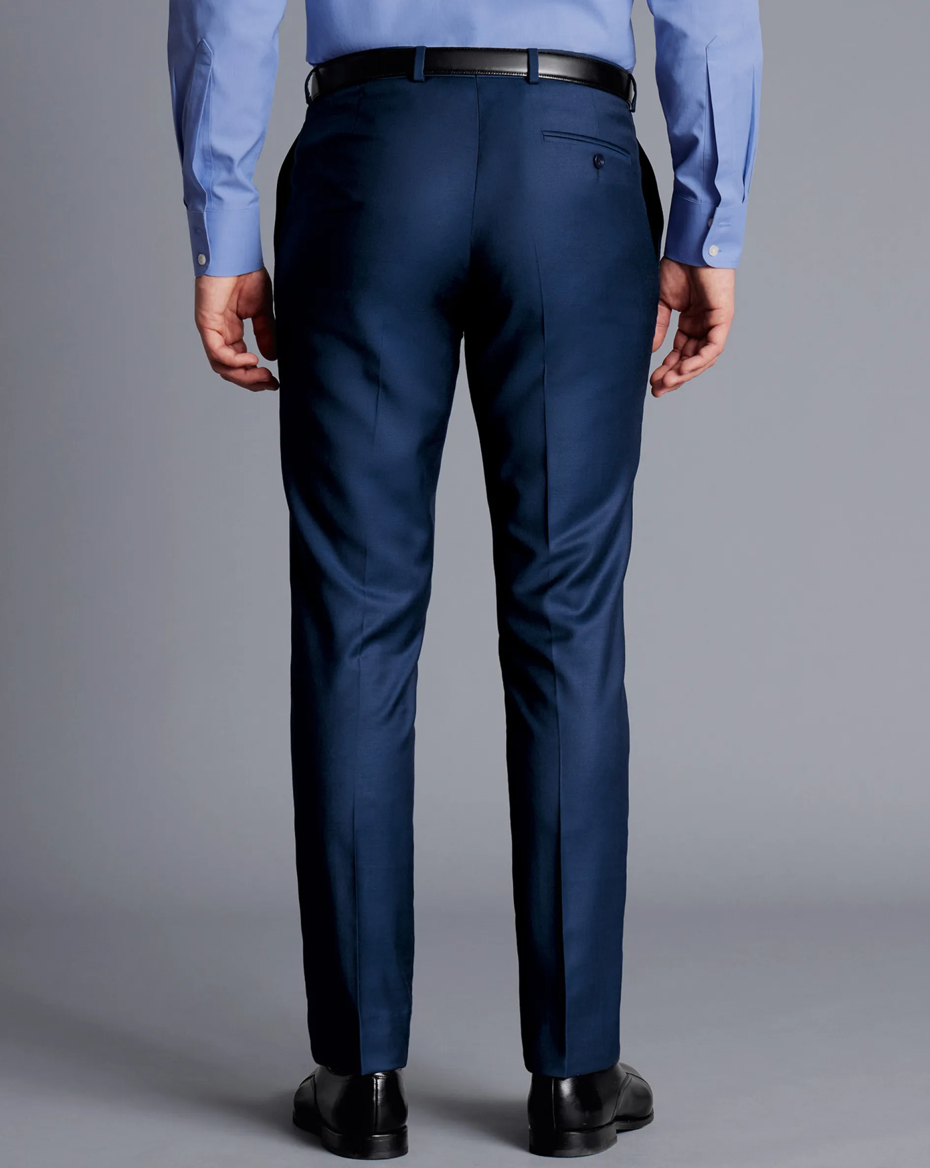 Hot Charles Tyrwhitt Natural Stretch Twill Suit Pants - Mid Blue