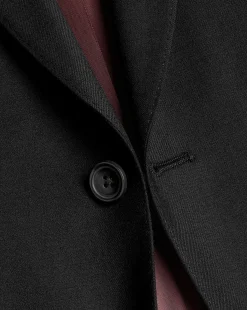 Shop Charles Tyrwhitt Natural Stretch Twill Suit Jacket - Black