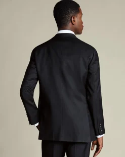 Shop Charles Tyrwhitt Natural Stretch Twill Suit Jacket - Black