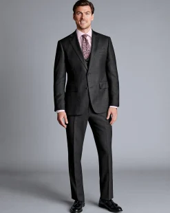 Hot Charles Tyrwhitt Natural Stretch Twill Suit Jacket - Charcoal Charcoal Grey