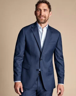 Fashion Charles Tyrwhitt Natural Stretch Twill Suit Jacket - Blue Royal