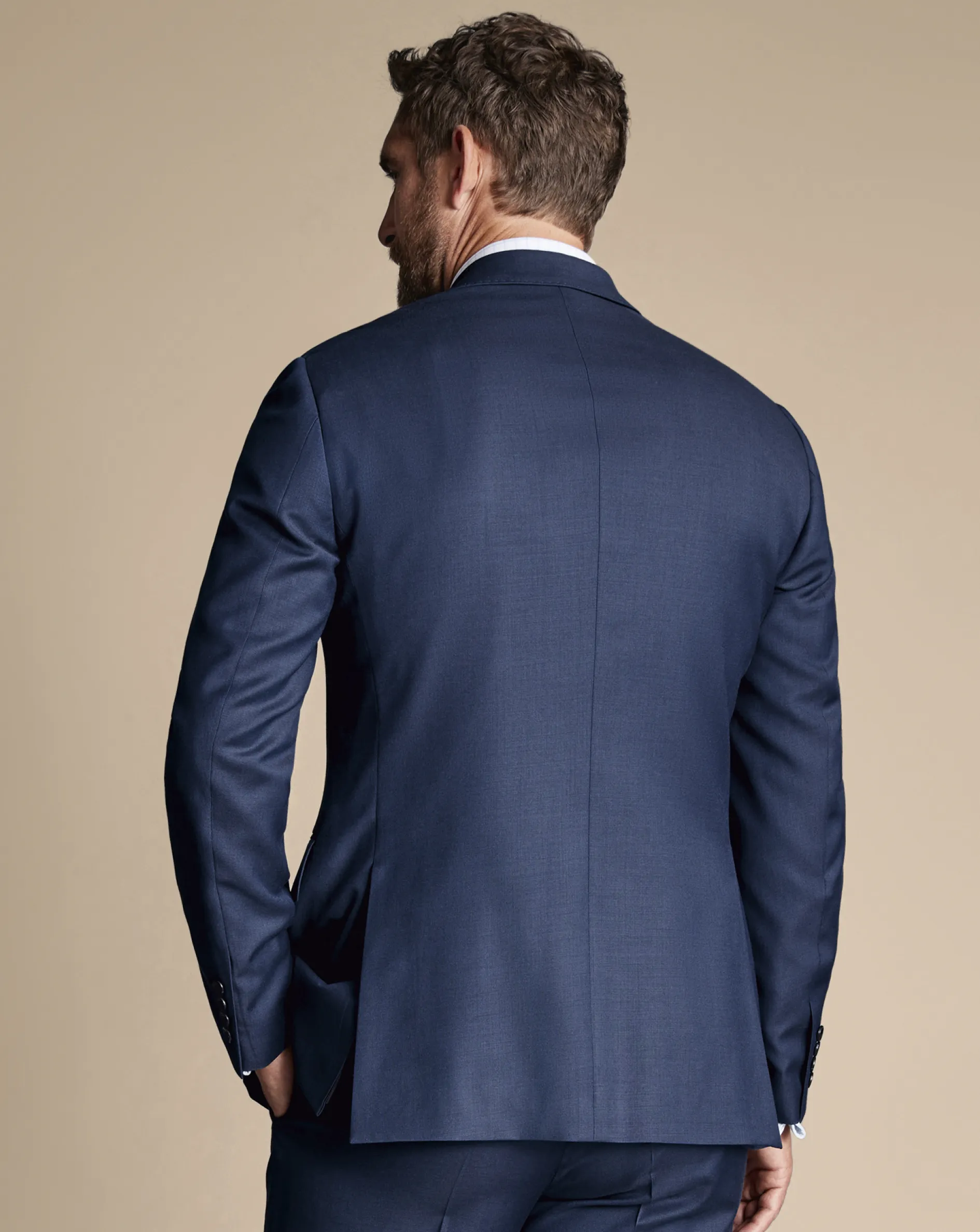 Fashion Charles Tyrwhitt Natural Stretch Twill Suit Jacket - Blue Royal