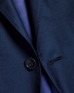 Cheap Charles Tyrwhitt Natural Stretch Twill Suit Jacket - Mid Blue