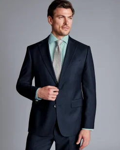 Store Charles Tyrwhitt Natural Stretch Twill Suit Jacket - Navy