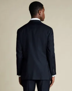 Store Charles Tyrwhitt Natural Stretch Twill Suit Jacket - Navy