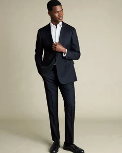 Flash Sale Charles Tyrwhitt Natural Stretch Twill Suit Pants - Navy