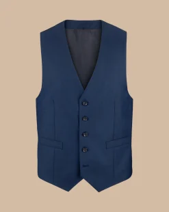 Best Charles Tyrwhitt Natural Stretch Twill Suit Vest - Blue Royal