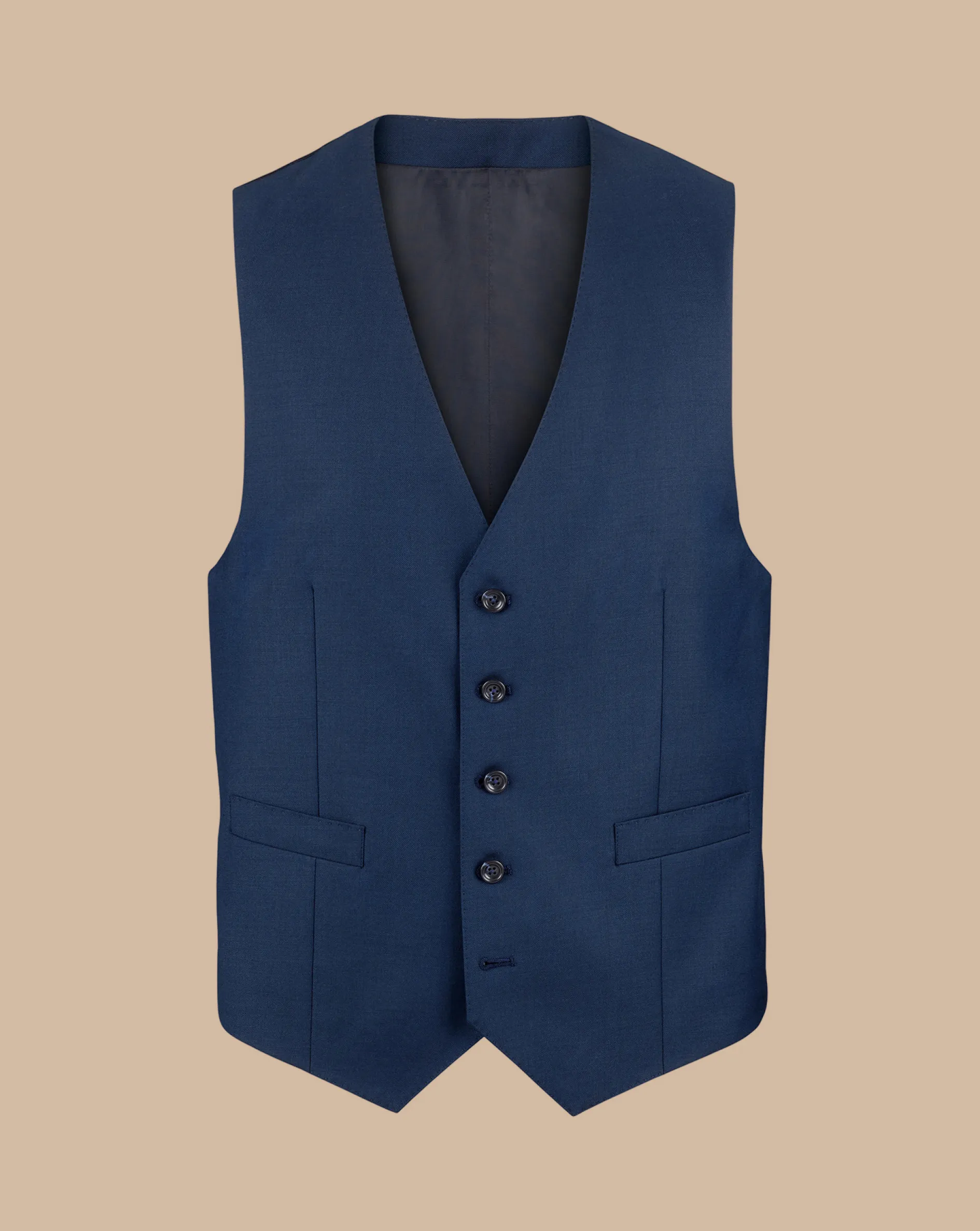 Best Charles Tyrwhitt Natural Stretch Twill Suit Vest - Blue Royal