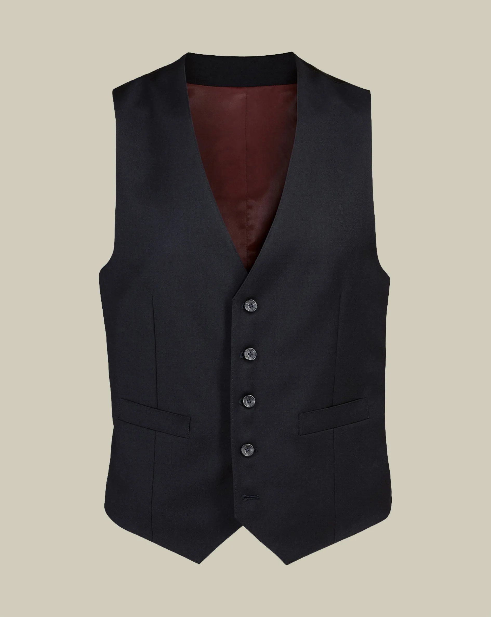Cheap Charles Tyrwhitt Natural Stretch Twill Vest - Black