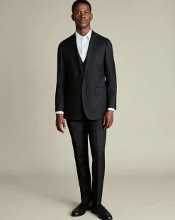 Cheap Charles Tyrwhitt Natural Stretch Twill Vest - Black