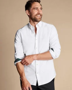 Hot Charles Tyrwhitt New York Jets Button-Down Collar Washed Oxford Shirt - White