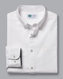 Hot Charles Tyrwhitt New York Jets Button-Down Collar Washed Oxford Shirt - White